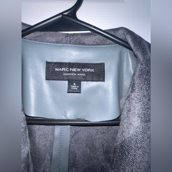 NWT Andrew Marc, Marc New York trench style coat Dark grey Leather - Picture 8 of 10